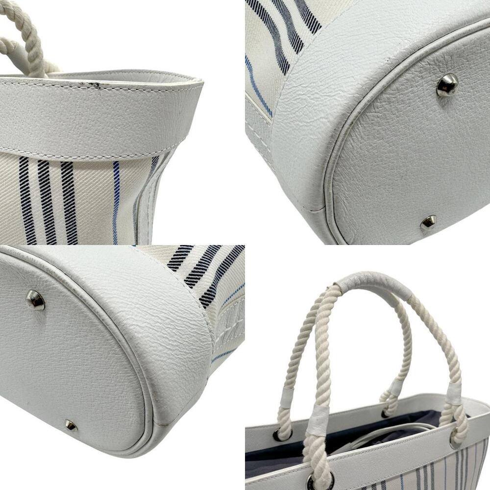 Burberry Canvas Handbag Leather White - Picture 4 of 4
